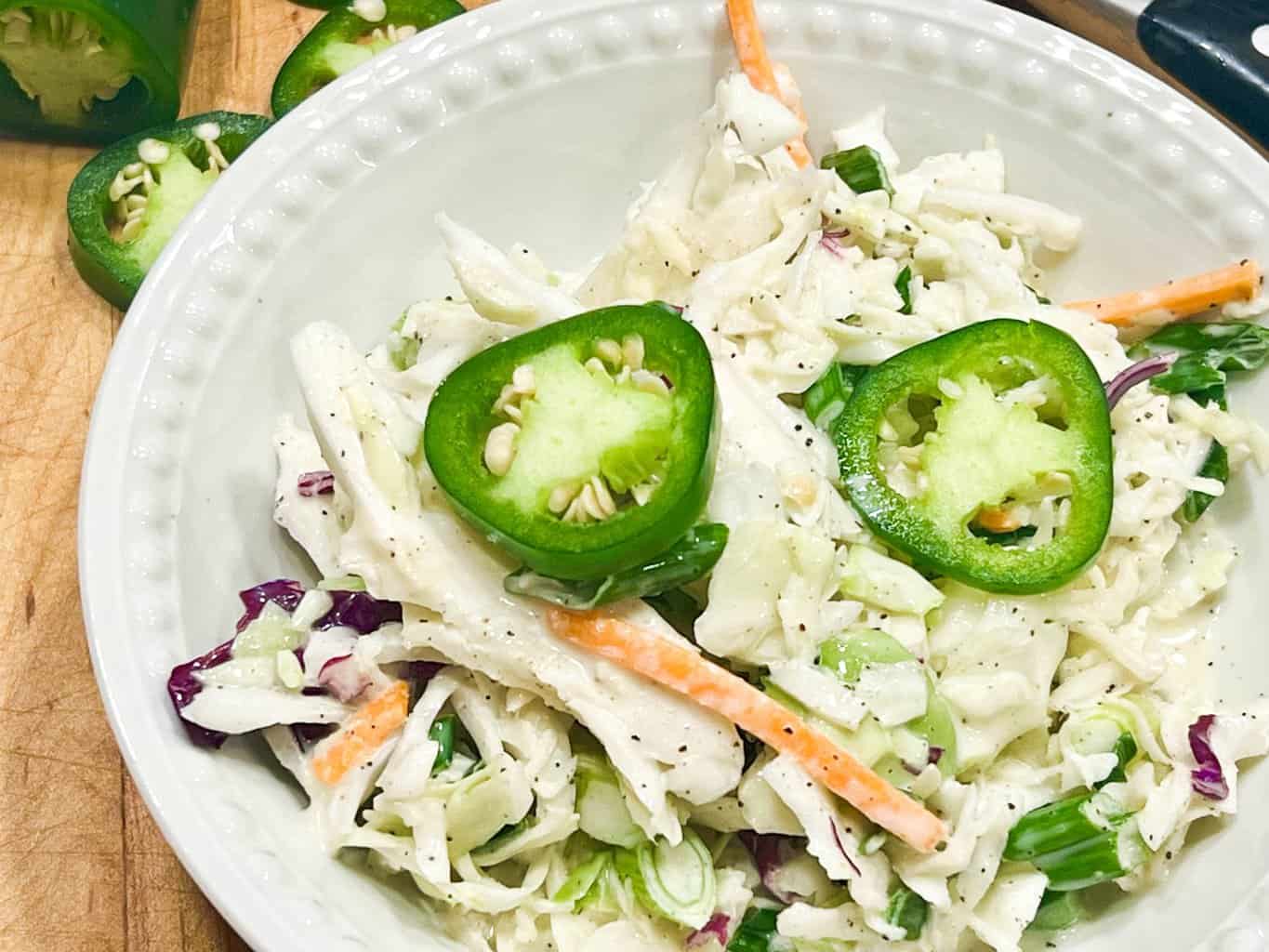 Jalapeño & Honey Sweet Spicy Coleslaw for BBQ